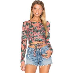 For Love and Lemons Orchid Embroidered Crop Top, sz S (runs small,fits like XS)